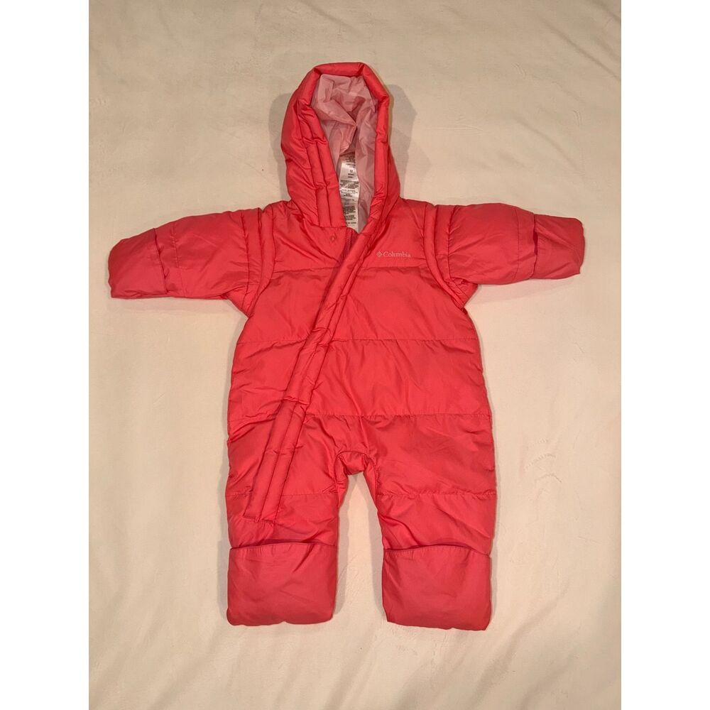 Columbia Snuggly Bunny Down Bunting Pink One Piece Snowsuit 12 Months (717)